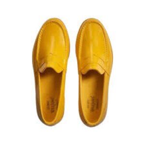 G. H. Bass Weejuns Whitney Rubber Rain Loafer Shoes in Yellow Size 6